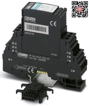 PT-IQ-1X2+F-12DC-UT-2800975信号防雷器 4~20mA回路控制线浪涌保护器