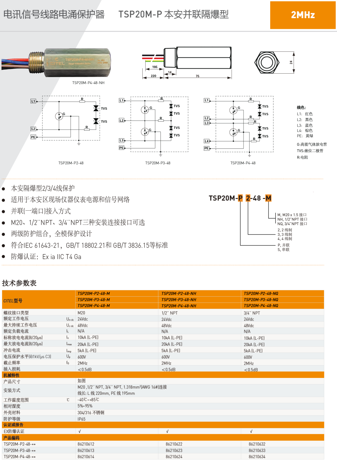 TSP20M-P2-48-M，TSP20M-P3-48-M，TSP20M-P4-48-M