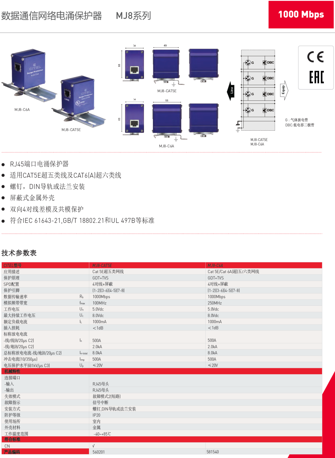 MJ8-CAT5E，MJ8-C6A