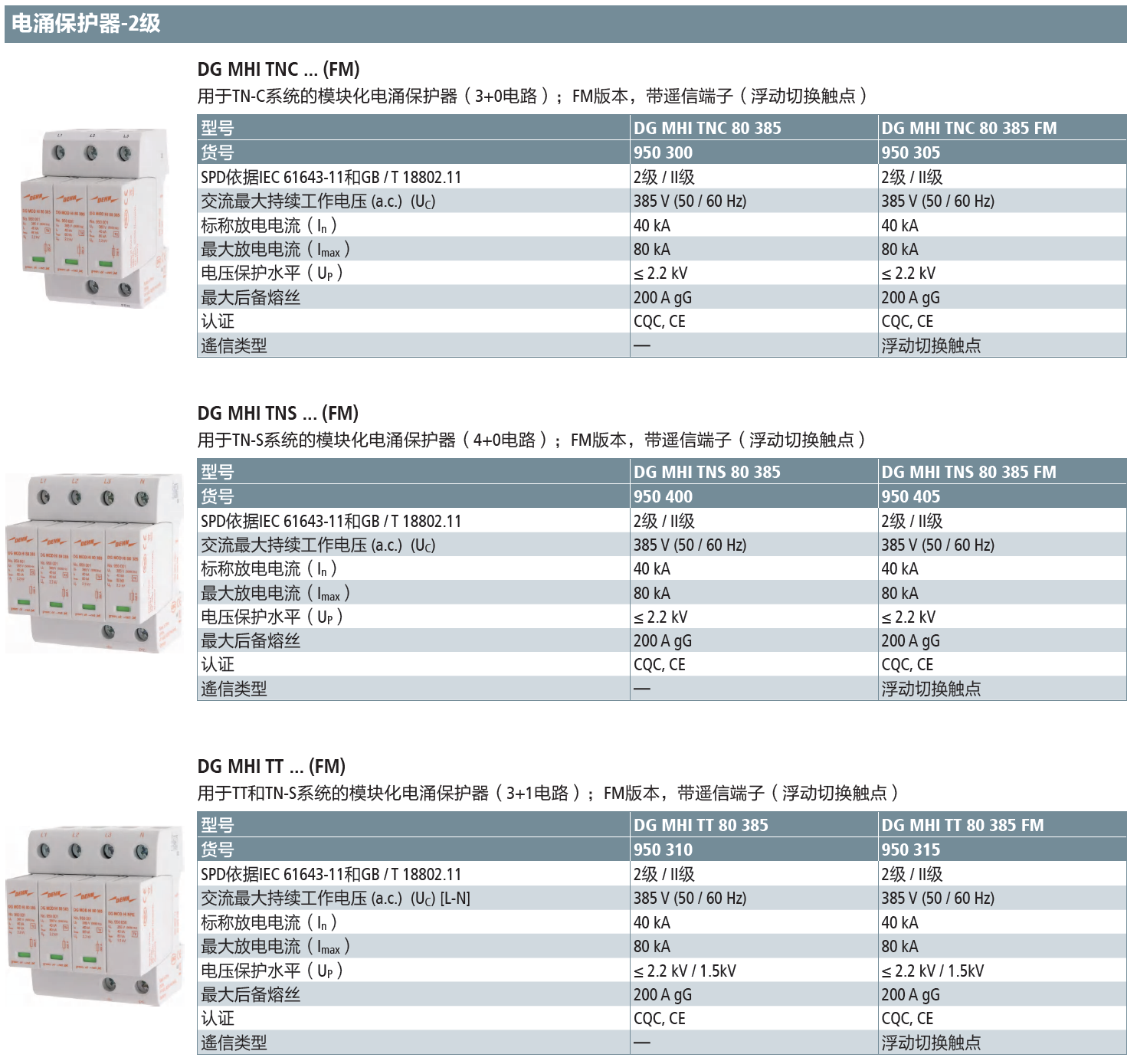 DG MHI TNS 80 385 FM DEHN模块化TN-S电涌保护器：智慧能源防护的优选方案