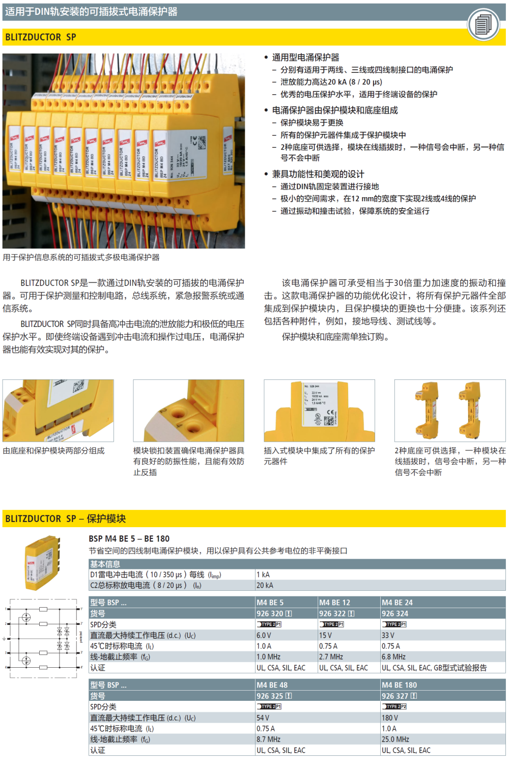 BSP M4 BE 5(926 320)，BSP M4 BE 12(926 322)，BSP M4 BE 24(926 324)，BSP M4 BE 48(926 325)，BSP M4 BE 180(926 327)